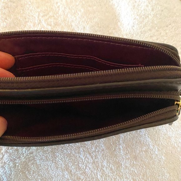 COACH Wristlet Wallet Brown w/ Lighter Brown - Picture 6 of 6